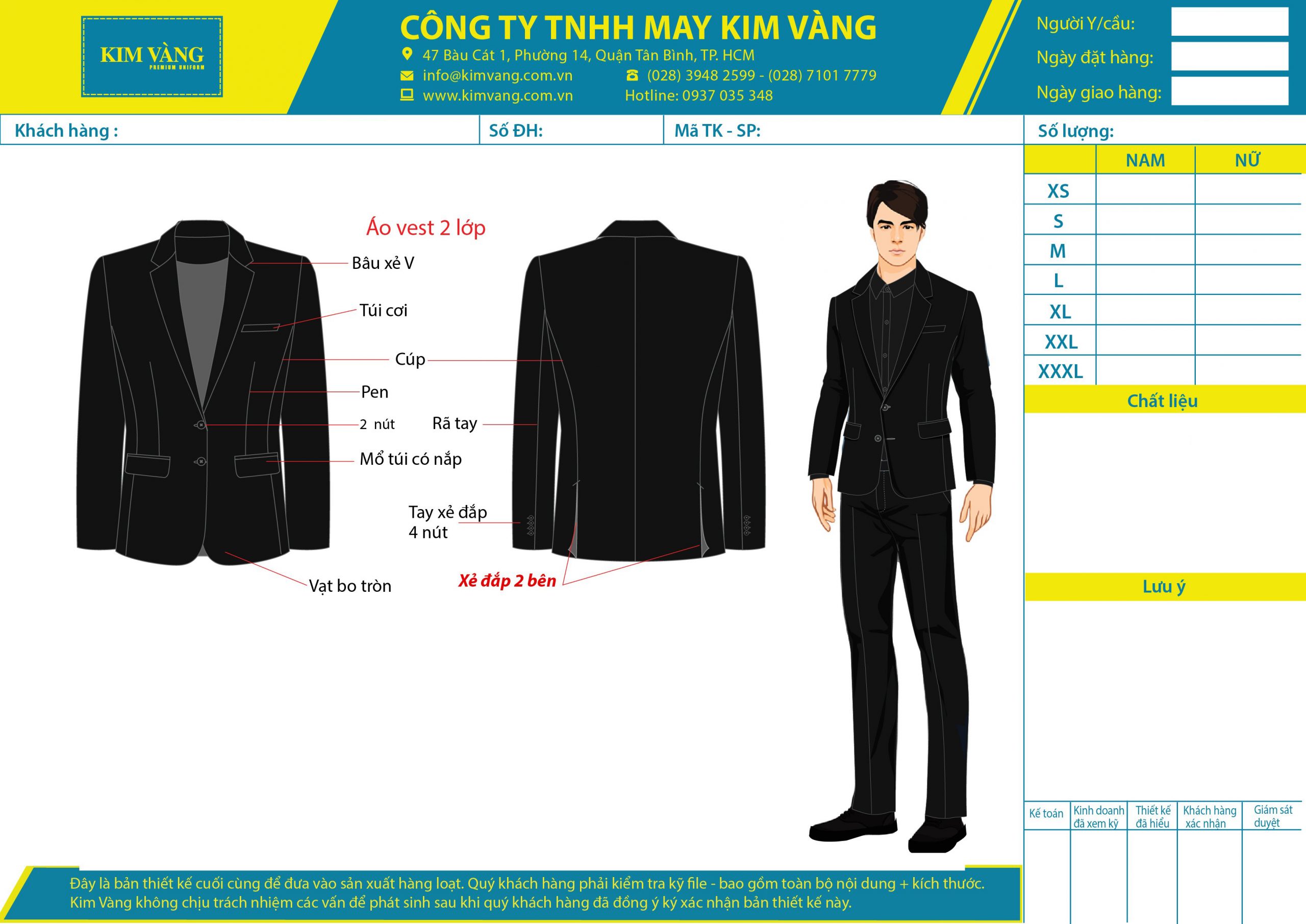 Thiết kế trang phục lễ tân khách sạn của Kim Vàng